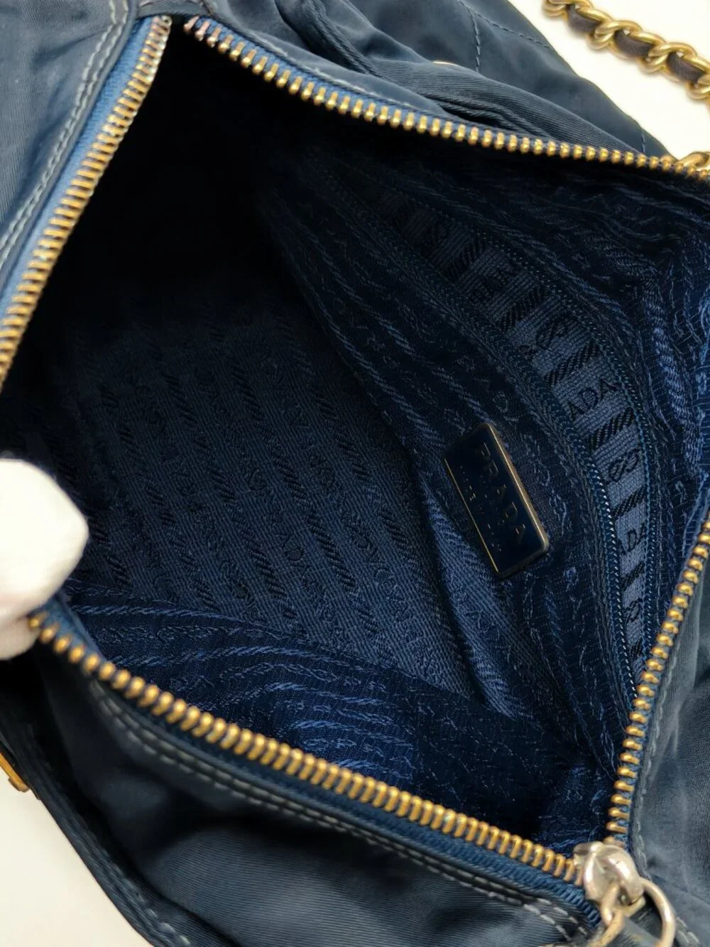 Prada Tessuto Quilted Nylon Chain Tote Shoulder Bag Black